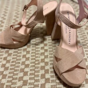 Chinese Laundry Blush Block Heel Sandals